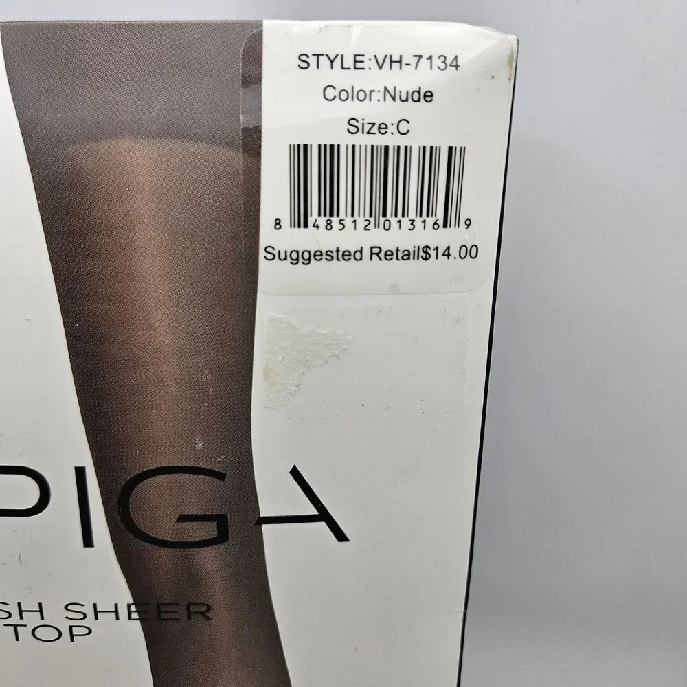 Via Spiga Flawless Finish Control Top Nude Sheer Pantyhose Support‎ Size C